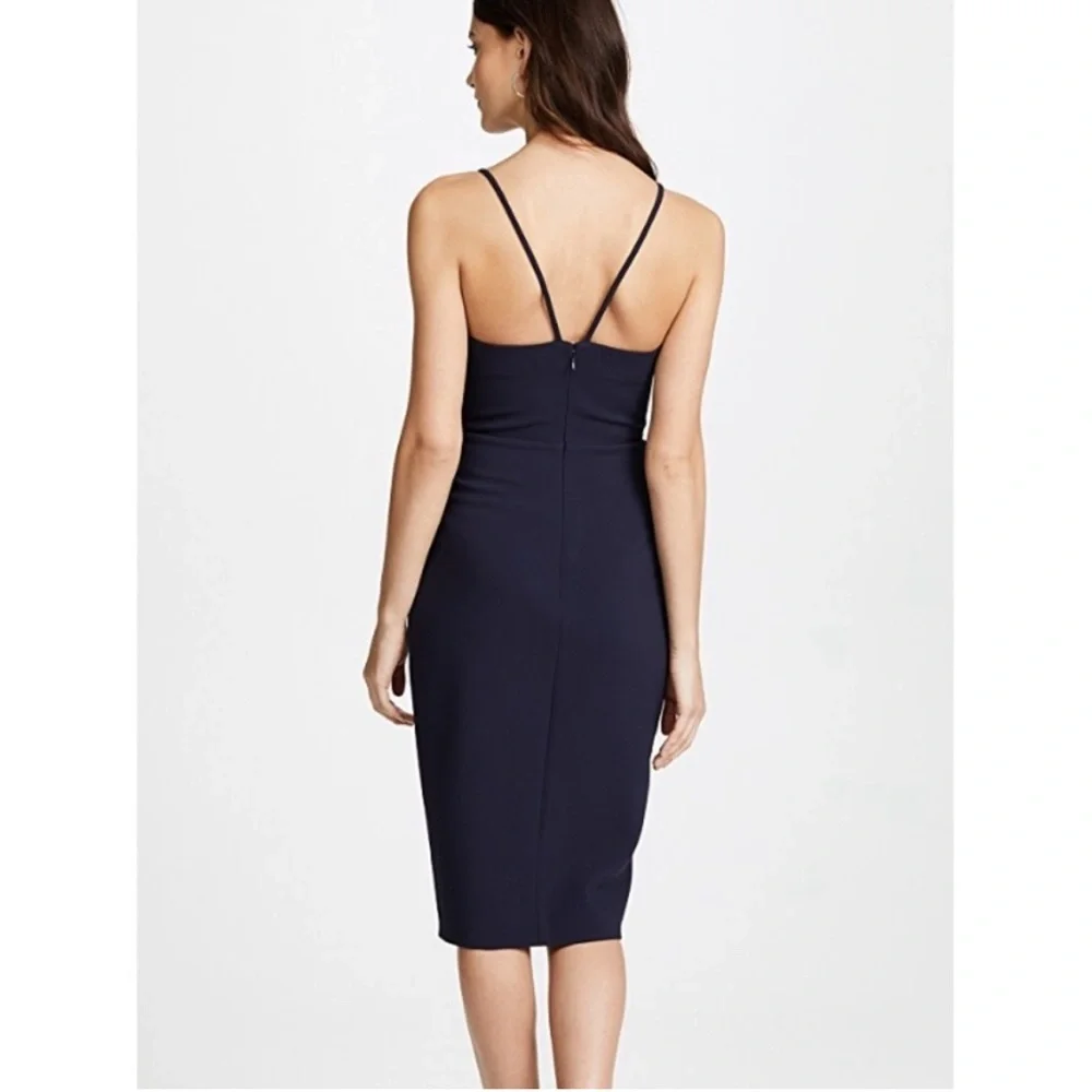 Likely Brooklyn Dress‎ Women’s Size 6 Bodycon Cocktail Slit Midi Navy Blue - Picture 2 of 10